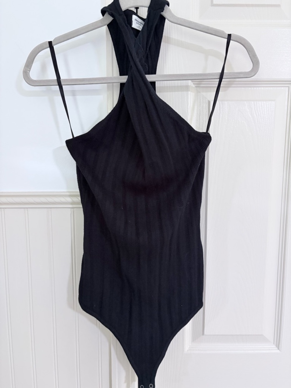 Abercrombie & Fitch Black Ribbed Halter Bodysuit - Kids